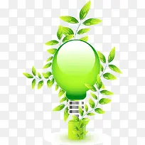 节能环保的绿色灯泡