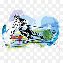 滑雪运动插图图片