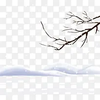 冬季远山和树枝