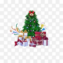圣诞主题的圣诞树和礼物