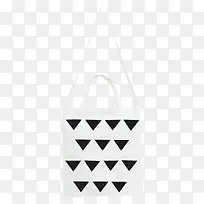 黑色三角形装饰帆布袋