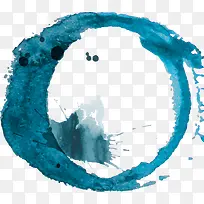 蓝色水墨圆圈