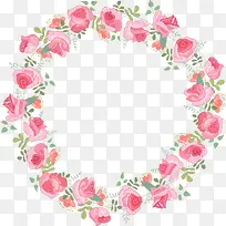 粉色蔷薇花环