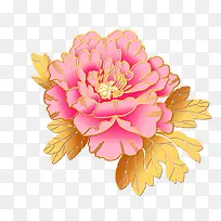 粉红色牡丹花透明PNG素材