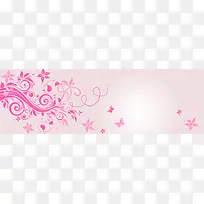 粉色花卉banner背景