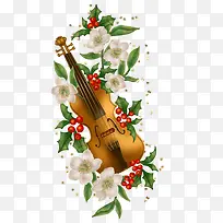 小提琴和鲜花