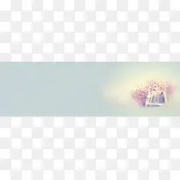 温暖唯美插花背景banner