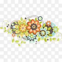 彩色花边花纹
