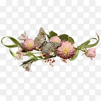 粉色花朵蝴蝶