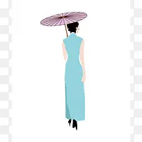 旗袍油纸伞女人