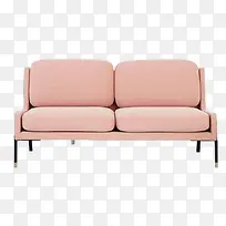 粉红色，沙发，两个人，坐