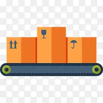 物流橙色推货车安检过货车