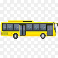 黄色卡通公交车素材