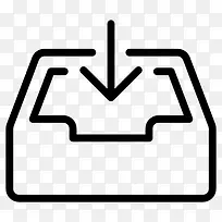 向下箭头和收件箱图标