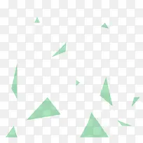 绿色三角形散落漂浮