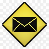 电子邮件黄色道路标志图标