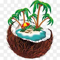 椰子与度假