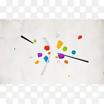 中国风灰色背景彩色方块