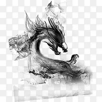 中国风水墨龙纹装饰