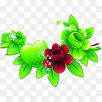 绿色星光花草花朵设计