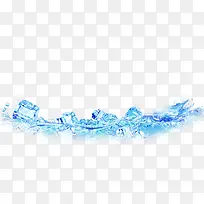 蓝色水上冰块