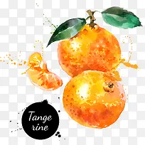 手绘水彩橘子