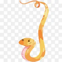 矢量水彩橘色小蛇装饰素材