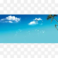 蓝色海滩椰子树宽屏