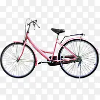春天踏青粉色单车