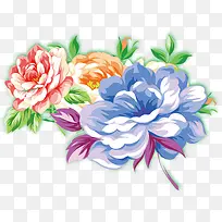 手绘花卉清明踏青素材