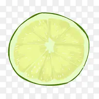 切开的绿色柠檬