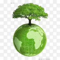 绿色树和地球
