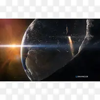 宇宙星球太阳海报背景