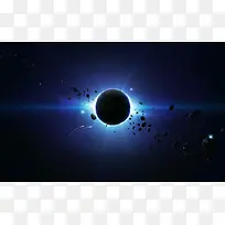 宇宙中的日食海报背景
