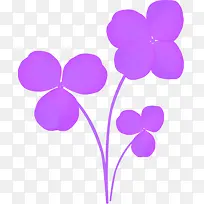 手绘紫色小花装饰