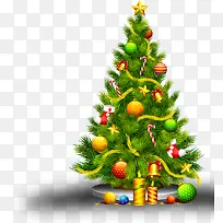 圣诞带星带礼物树