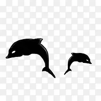 卡通手绘素描海豚