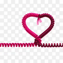 电话线组成的红心