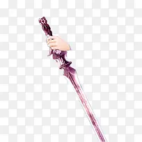 手绘紫色利剑装饰