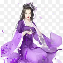紫色服饰古典美女立绘人物