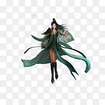 绿色游戏服饰人物