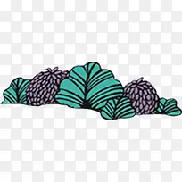 手绘紫色景观植物装饰