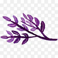 手绘纹理紫色树叶