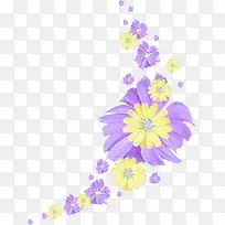紫色黄色可爱小花