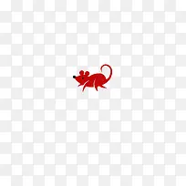 鼠年红色扁平元素