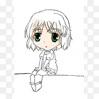 手绘漫画少女素描漫画