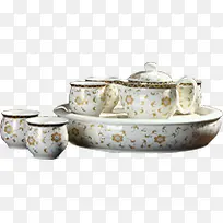 古典花纹设计茶具
