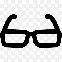 眼镜的矩形形状的图标