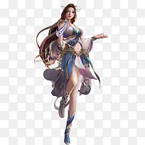 游戏人物性感长发女生素材