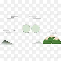 合成创意手绘粽子效果水墨